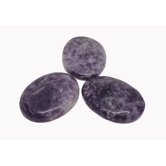 Woeilo Lepidolite Worry Stone Oval Pocket Palm Stone Tumbled Polished Thumb Stones for Anxiety Stress Relief Meditation Crystal Therapy (Lepidolite)