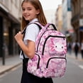 thumbnail image 5 of Jeiento Axolotl School Backpack for Girls 6-8 Pink Cherry Blossom Bookbags Primary School Bags with Zipper Pockets Lightweight Large Capacity Rucksack Knapsack 17 Inch, 5 of 7