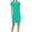 Green, variant on Kmdttou Women's Short Sleeve Loose Plain Dresses Women's Casual Fashionable Solid Color Slit Short Sleeved V-neck Dress