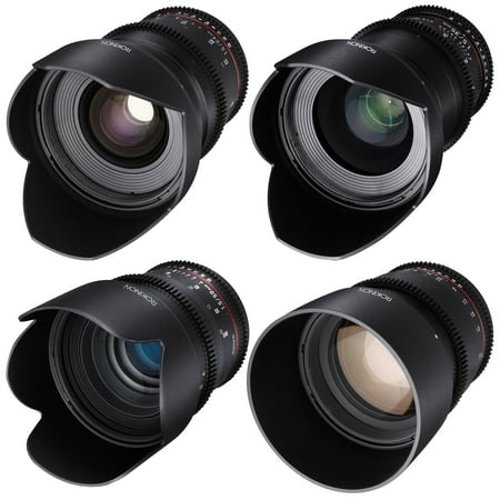 ROKINON CINE DS T1.5 Cinema Lens Kit – 50mm + 35mm + 85mm + 24mm for Canon
