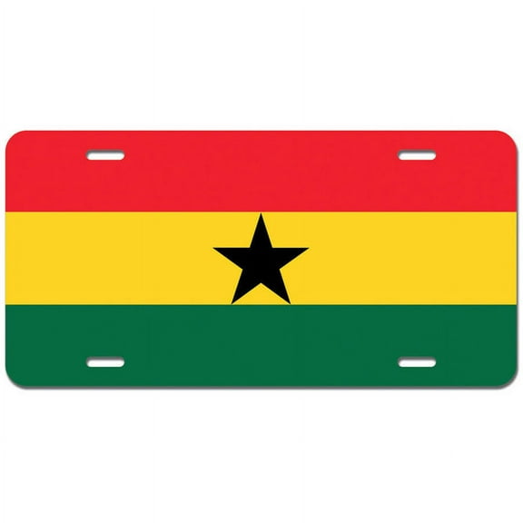 Ghana Flag Novelty Metal Vanity License Tag Plate