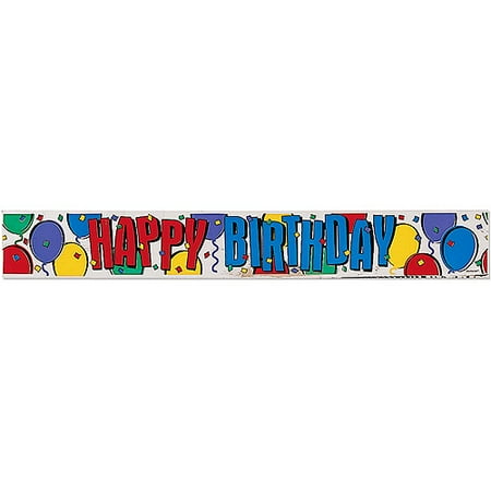 15' Metallic Banner, Happy Birthday