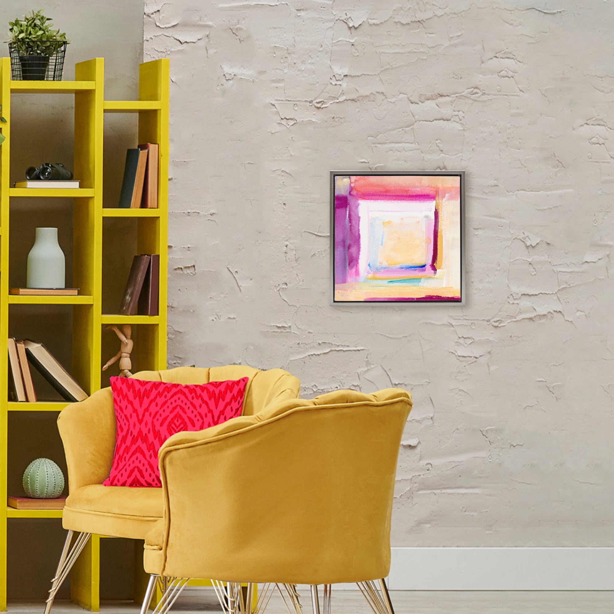 Stupell Industries Vibrant Layers New Day Gray Framed Floater Canvas Wall Art, design by Lanie Loreth