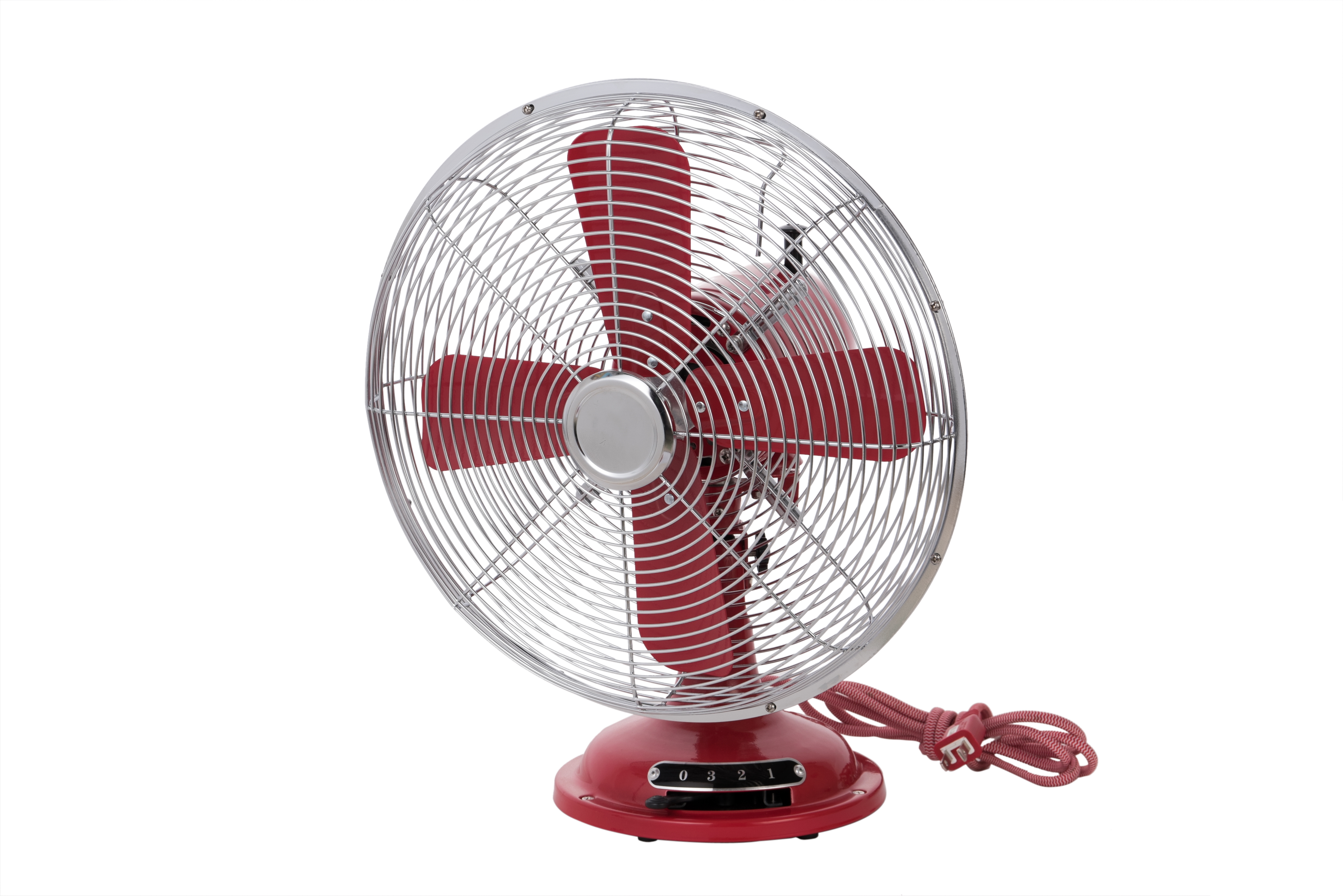 Better Homes & Gardens 12 in Retro Metal Table Fan, Red
