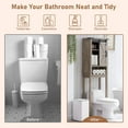 thumbnail image 6 of BOBOKY Over The Toilet Storage Cabinet, Farmhouse Storage Cabinet Over Toilet with Sliding Barn Door & Adjustable Shelves, Home Space Saver for Bathroom, Living Room,Light Rustic Oak, 6 of 8