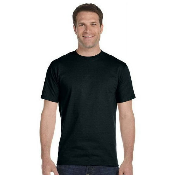 Hanes Mens 5.2 oz. ComfortSoft Cotton T-Shirt(5280)-BLACK-XL-5PK