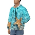 thumbnail image 3 of Goofa Starfish And Seashell On The Beach 1 Pattern Mens Full-zip Hoodie, Zip-up Pullover Hooded Sweatshirt, Kangaroo Pocket Hoodie Ideal for Daily Wear, Travel, and Home-Small, 3 of 5