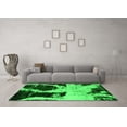 thumbnail image 3 of Ahgly Company Indoor Round Abstract Green Modern Area Rugs, 4' Round, 3 of 4