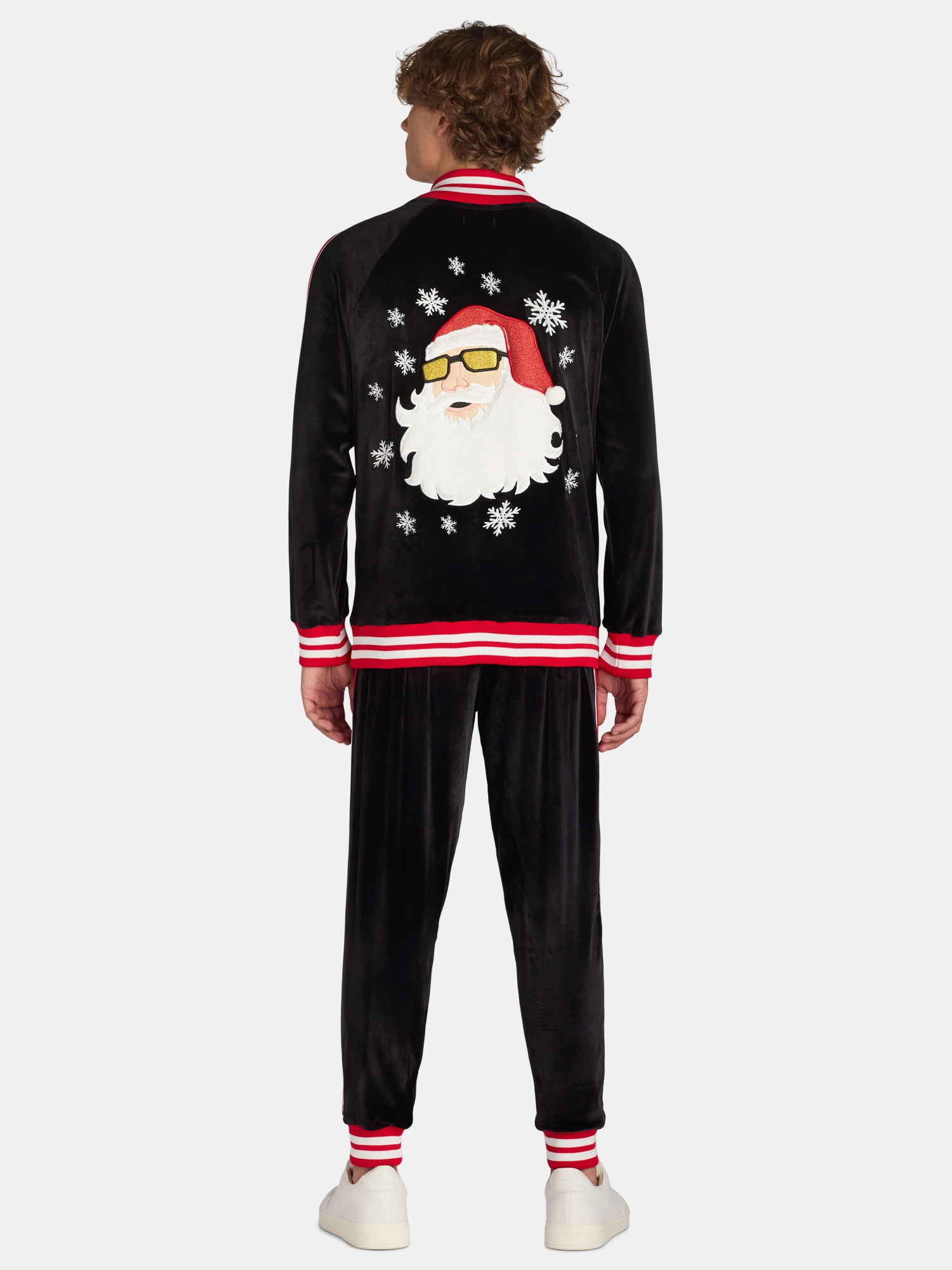 Jolly Knits Men's and Big Men's Velour Christmas Tracksuit Set,