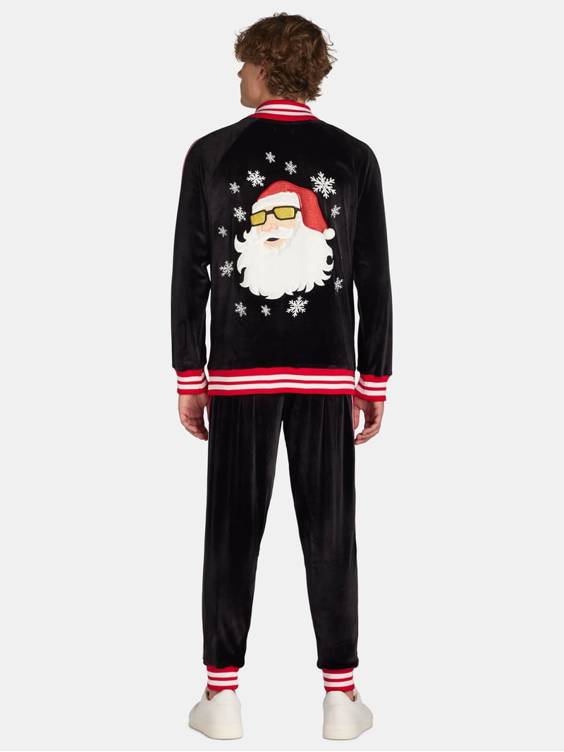 Jolly Knits Men's and Big Men's Velour Christmas Tracksuit Set, 2