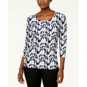 JM Collection - Printed Jacquard Top - Petite - P/S PETITE
