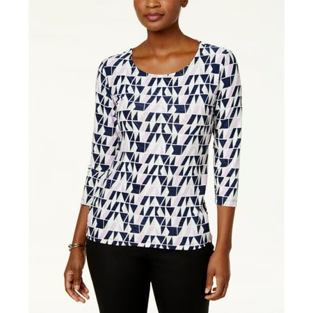 JM Collection - Printed Jacquard Top - Petite - P/S PETITE