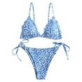 thumbnail image 2 of LSLJS Ensemble Bikini Rétro Deux Pièces à Imprimé pour Femmes, Dos Nu Froncé Taille Haute, 2 of 8