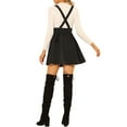 thumbnail image 3 of INSPIRE CHIC Women's  High Waist Lace Up Tie Front A-Line Mini Suspender Skirt XS Black, 3 of 7