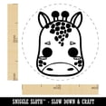 thumbnail image 2 of Charming Kawaii Chibi Giraffe Face Blushing Cheeks Self-Inking Rubber Stamp Ink Stamper - Blue Ink - Medium 1 Inch, 2 of 7