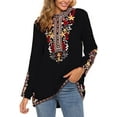 thumbnail image 2 of Embroidered Tops Long Sleeve Women's Mexican Boho Peasant Casual Loose Tunics Fall Blouse Shirts for Women, 2 of 7