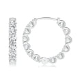 thumbnail image 2 of Angara Lab Grown Diamond Hoop Earrings in Platinum for Women - April Birthstone Jewelry | Prong Set 3ctw Lab Created Diamond Hoops, 2 of 7