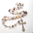 thumbnail image 4 of Nature Stone Cross Rosary Necklace Bead Hangable Pendant for Women Men Praying Meditation Gift Supplies, 4 of 4