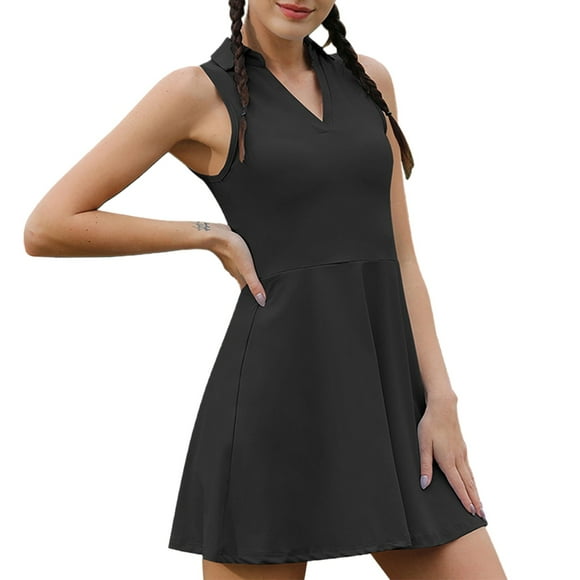 TJAZFJPA Navy Blue Dress Ladies Tennis Dress Yoga Fitness Breathable Leisure Golf Sports Short Skirt Dress Navy Blue Dress Body Con Dresses for Women