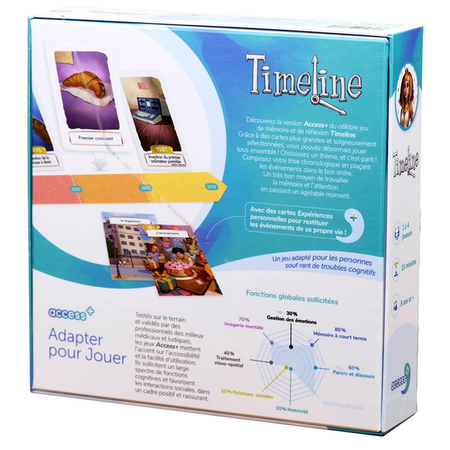 Access + - Timeline - Version française - Inclus 3 Niveaux Différents de Difficulté - Jeu Conçu Pour les Personnes Ayants des Difficultés Cognitives - Pour les Âges 8+ - 15 Minutes de Temps de Jeu - 1