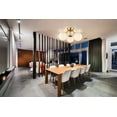 thumbnail image 4 of Claxy 3-Light Gold Sputnik Semi Flush Mount Light with Globe Milk Glass Shade, 4 of 9