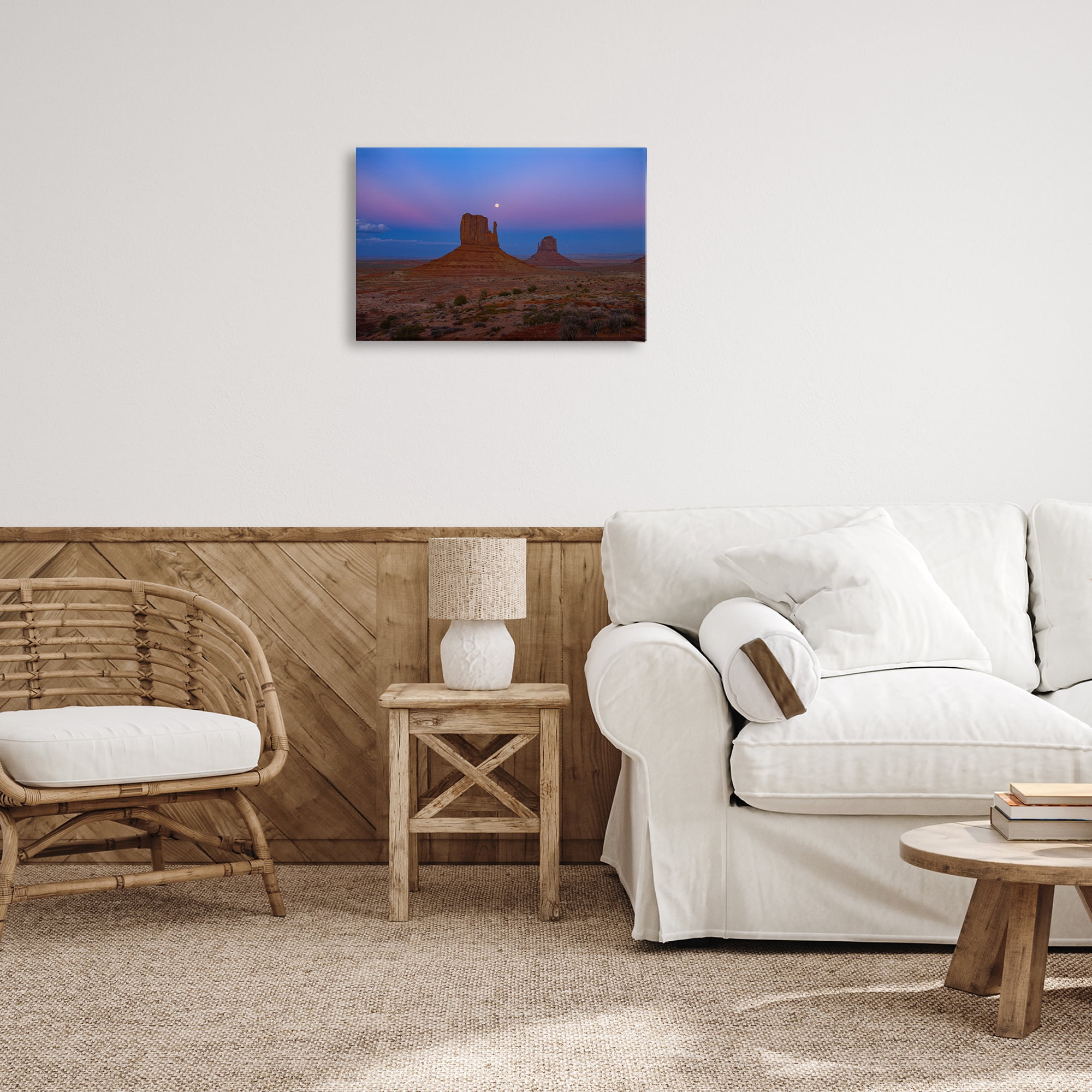 Stupell Industries Moon over Canyon Mesa Landscape & Nature Photography Wrapped Canvas Art Print Wall Art, 24 x 16