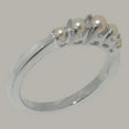 thumbnail image 3 of LBG British Made 18k White Gold Cultured Pearl Womens band Ring - 33 size options - Size 10, 3 of 6