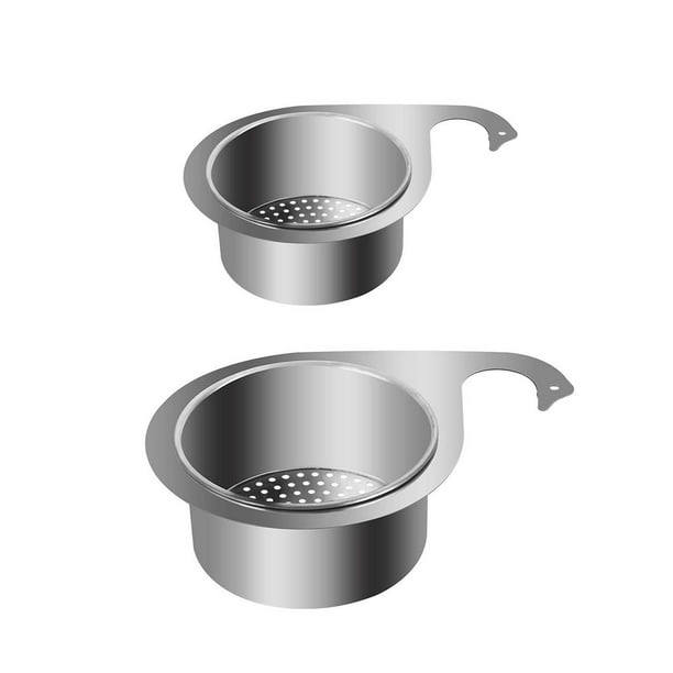 Cesta de drenaje para fregadero de cocina Estante de colador colgante de acero inoxidable | Separación en seco y húmedo | Orificios de filtro finos para la prevención de obstrucciones | Cesta de
