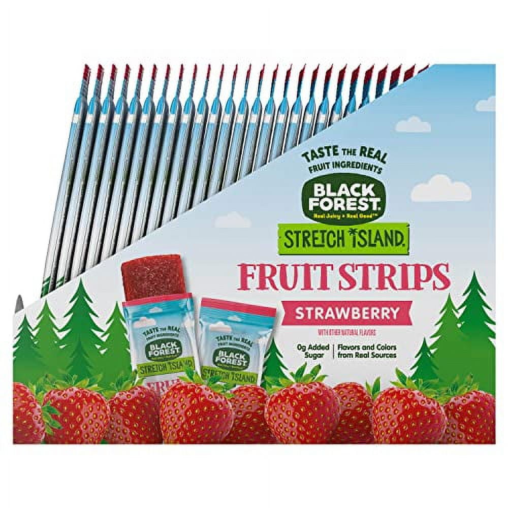 Black Forest Stretch Island Fruit Strips, Strawberry School Snack, 0.5ounce Strips (Pack of 30)