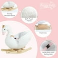 thumbnail image 3 of Happy Trails Rocking Horse - Swan Plush Ride on Toys with Seat and Handles, 3 of 7