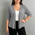 thumbnail image 2 of fatyb Womens Plus Size Cardigan Half Sleeve Lightweight Jacket Open Front Summer Casual Loose Cover Up, 2 of 7