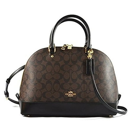 Signature Satchel Handbag - coach sierra satchel signature coated canvas handbag brown/black