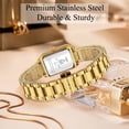 thumbnail image 6 of Watches for Women Luxury Ladies Quartz Wrist Watches with Stainless Steel Bracelet,Waterproof Square Ladies Watches Mother's Day Gifts for Women, 6 of 9