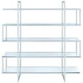 thumbnail image 3 of Bowery Hill 5 Shelf Contemporary Clear Glass Top Bookcase in Chrome, 3 of 5
