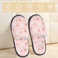 thumbnail image 2 of Balery Rabbit And Cherry Pantuflas de Casa de Felpa Silenciosas con Diseño Estampado, Zapatillas Cómodas Antideslizantes de Algodón para Interior-Large, 2 of 8