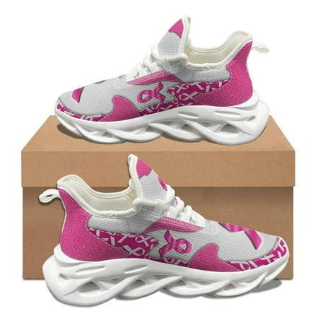 

Breast Cancer Awareness Protect Women Health Autumn Winter Sneakers Non-slip Round Toe Casual Shoes Dirt Resistant Flats