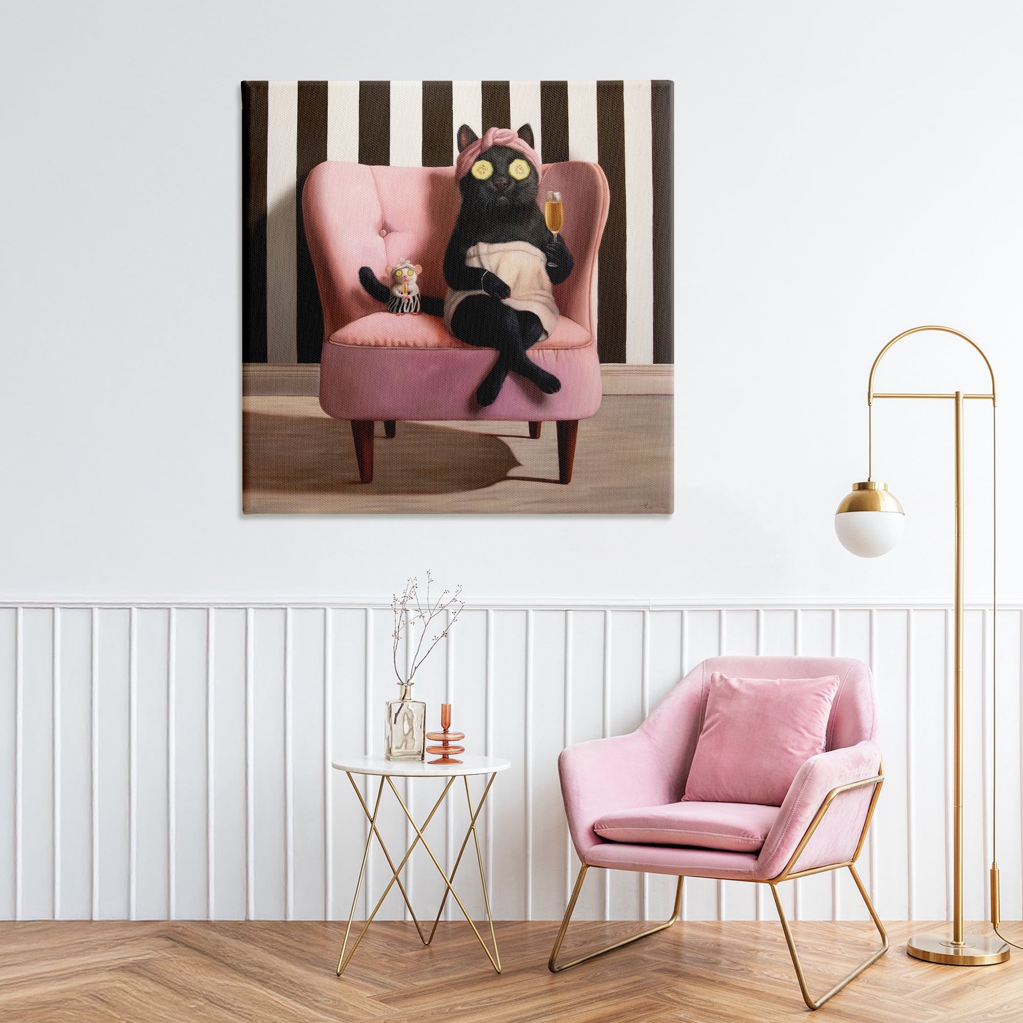 Stupell Industries Pamper Party Cat Canvas Wall Art, design by Lucia Heffernan