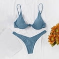 thumbnail image 3 of Women's Sexy Bikini Set Underwire Solid Color Two Piece Swimsuit Bow Tie Details for Beach Vacation Summer Pool Party,Gray,L, 3 of 6