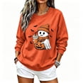 thumbnail image 5 of DIOAZUD Women's Halloween Sweatshirt Cute Funny Spooky Crewneck Long Sleeve Fall Tops Graphic Pullover Sweatshirts Pumpkin Patch Outfit, 5 of 8