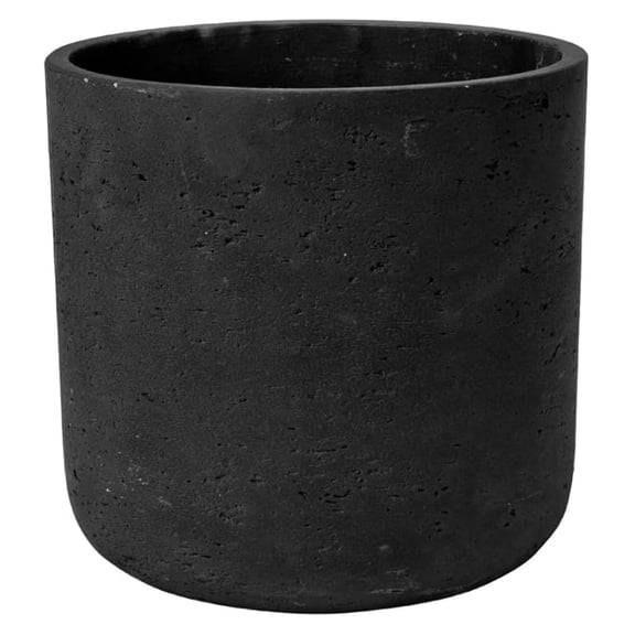 Planter Black Washed Fiberstone indoor and outdoor Flower Pot 7"H x 7"W - by