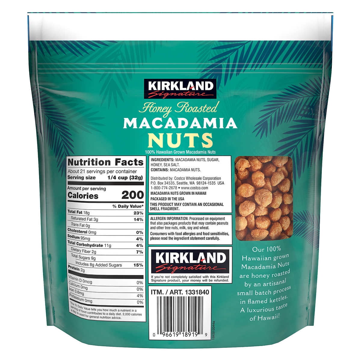 Kirkland Signature Macadamia Nuts, Honey Roasted, 24 oz