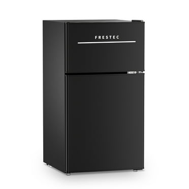 3.1 Cubic Feet Double door Freestanding Mini Fridge Compact refrigerator Independent freezing black