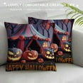 thumbnail image 3 of Chilfamy Happy Halloween Cushion Covers Trick or Treat Throw Pillow Covers,Gothic Pumpkin Ghost House Pillow Covers,Colorful Glitter Stars Tent Cushion Cases for Bedroom 18x18in, 3 of 5
