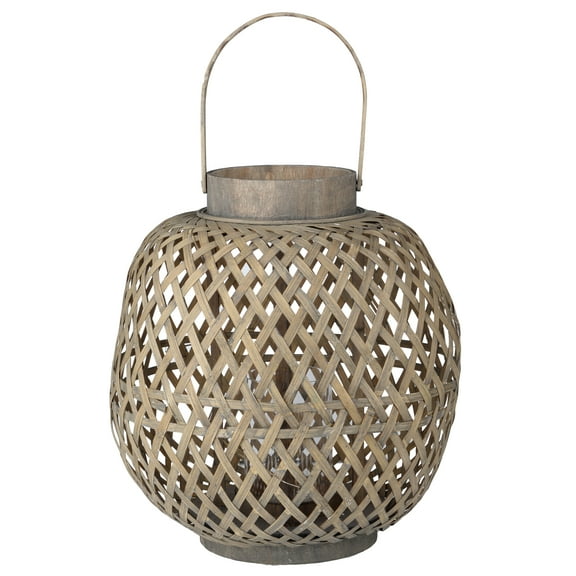 A & B Home Coconio Wood Lattice Indoor Lantern