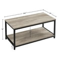 thumbnail image 4 of Alden Design Industrial Coffee Table with Storage Shelf for Living Room, Rustic Gray, 4 of 10