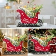 thumbnail image 4 of Fulex Christmas Sleigh Decor with Pine Tree Red Berries and Snow Iron Winter Red Santa Sleigh for Xmas Table Fireplace Home Decoration,Red, 4 of 9