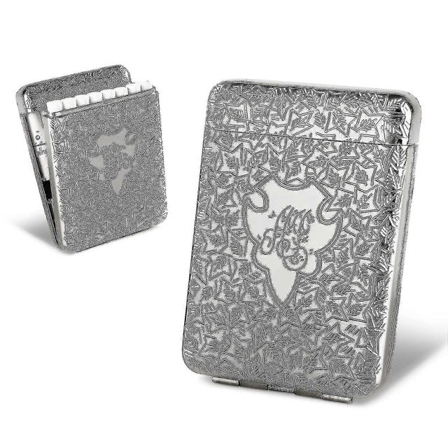 Metal Cigarette Case, Vintage Weed Cigarette Holder, Peaky Blinders Box For 16 King Size 84mm Cigarettes, Unique Birthday Gifts For Women Men (silver)