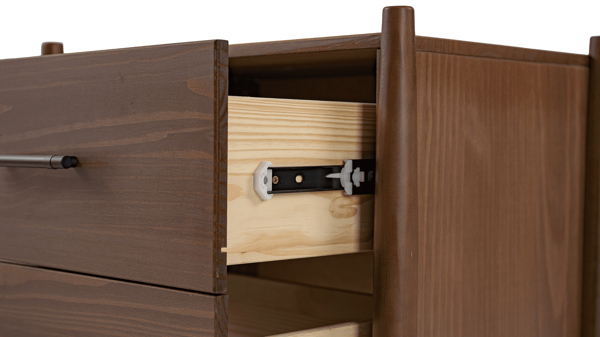 Josiah Solid Wood 2 Drawers Nightstand Brown - for Adults and Teens