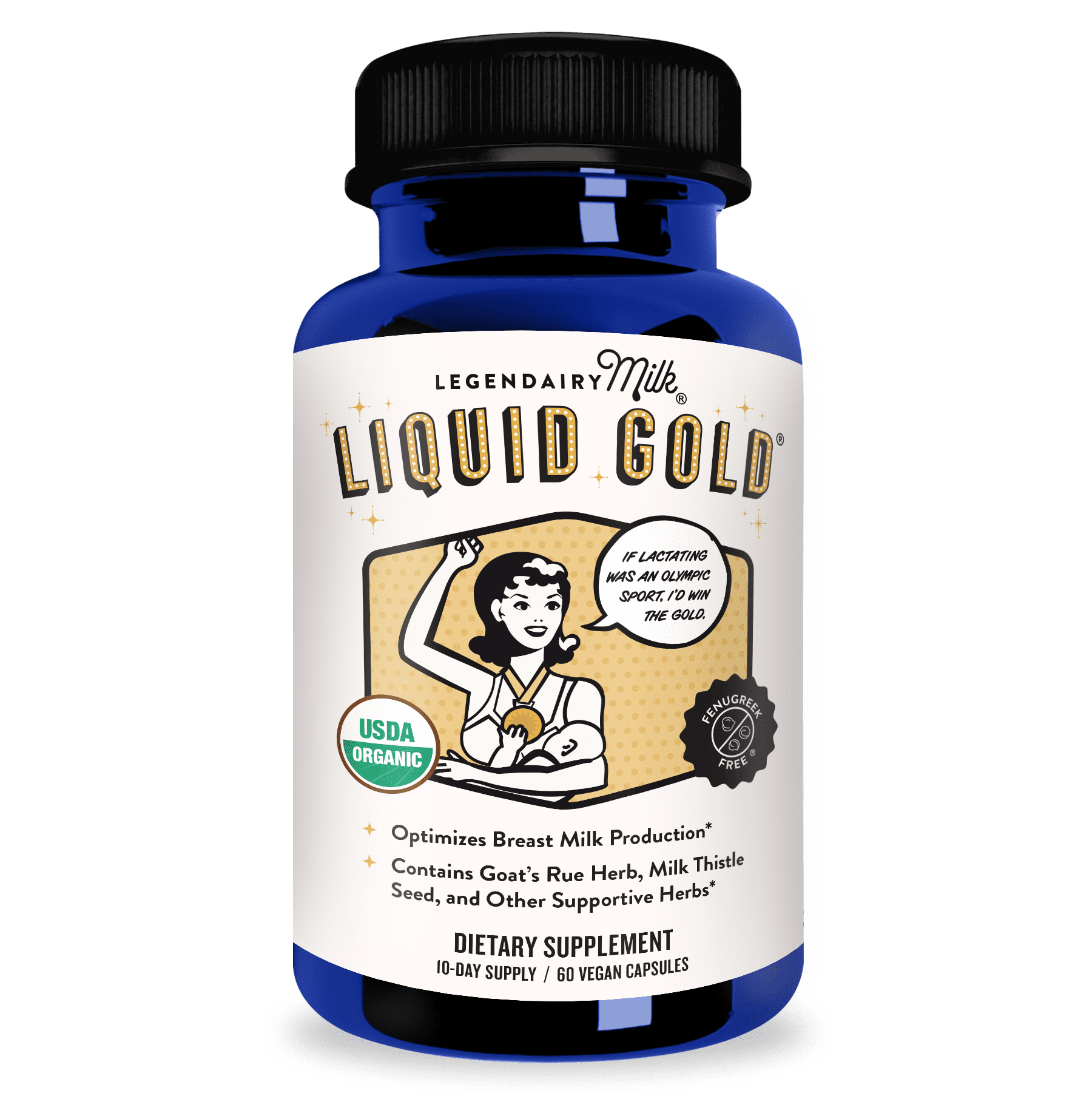 (2 pack) Legendairy Milk Liquid Gold, Lactation Supplement for Increased Milk Production, 60 Count