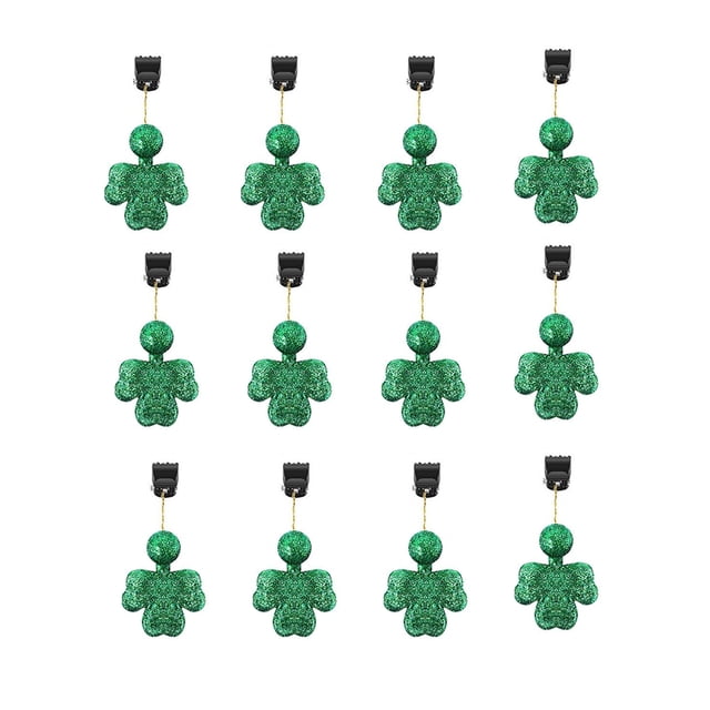 12 decoraciones para árboles de San Valentín, decoración de pared de jardín para patio trasero, trébol de buena suerte, adorno colgante para Ropa, zapatos y accesorios Miscelánea fregar 12 piezas Sonducket AP008832-02B